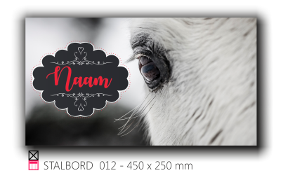 Stalbord stable name naam butler finish Happy trailer Happy stable 010 450 x 250 mm horse paard pony pferde pennymeisje